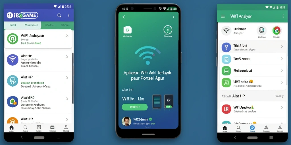 Tampilan antarmuka 182GAME yang menampilkan analisis jaringan WiFi.