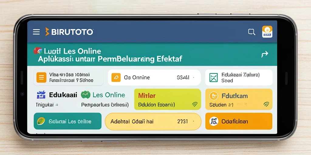 Screenshot antarmuka BIRUTOTO menampilkan fitur pembelajaran les online.