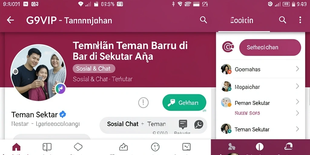Antarmuka G9VIP menampilkan fitur pencarian teman yang intuitif.