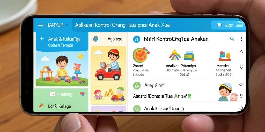 Tampilan antarmuka aplikasi HARAPJP untuk kontrol orang tua.