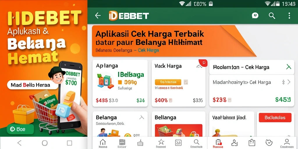Screenshot antarmuka aplikasi IDEBET untuk membandingkan harga.