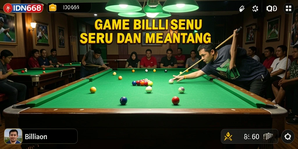 Antarmuka IDN668 menampilkan meja biliar yang realistis dan mudah digunakan.