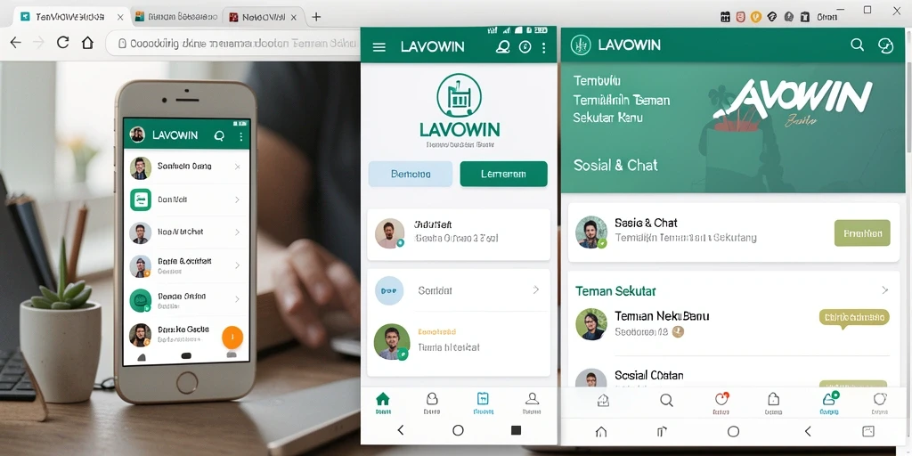 Antarmuka LAVOWIN yang user-friendly untuk mencari teman baru.