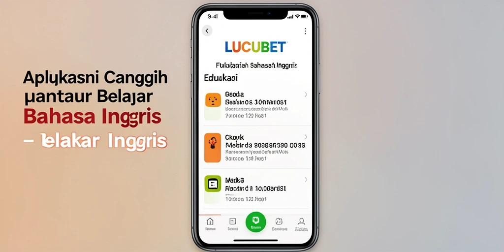 Antarmuka LUCUBET yang interaktif untuk belajar Bahasa Inggris.