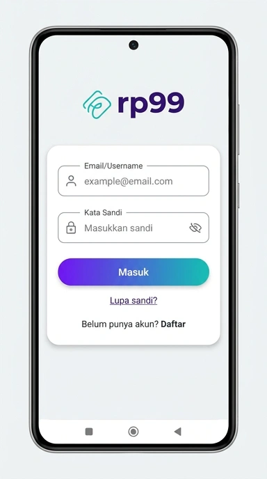 Cara Masuk Akun rp99 Setelah Mengunduh APK.